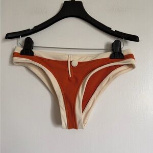 SAME Los Angeles Burnt Orange/ Cream Trim Cute Cheeky Bikini Bottom size Medium
